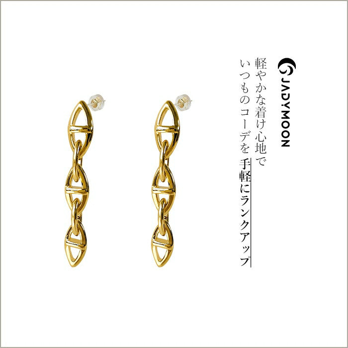 Jadymoon ブランド ピアス ロングピアス 軽い シンプル おしゃれ 上品 デイリー プレゼント ギフト シルバー925 18kコーティング アレルギー対応 ゴールド
