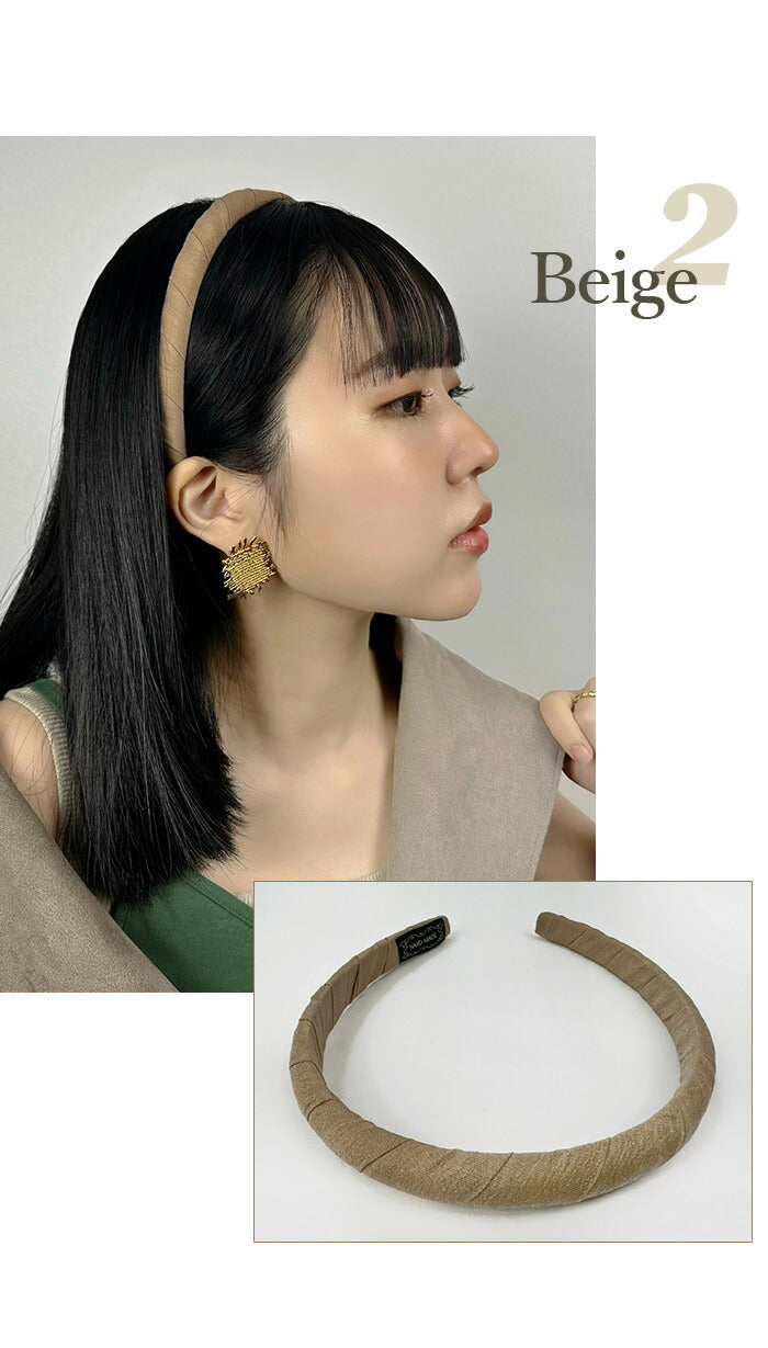 jadymoon ブランド カチューシャ ヘアアクセサリー 細め リネン風 シワ加工 シンプル 合わせやすい おしゃれ ずれにくい ストレスフリー シック エレガント トレンド 大人 デイリー オケージョン 無地 黒 ブラック ベージュ ブラウン